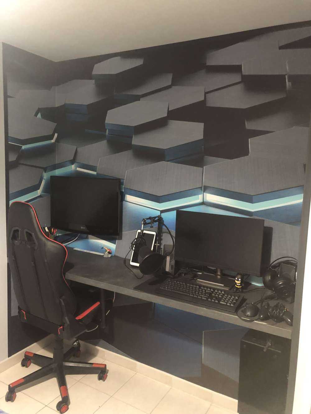 Podświetlane sześciokąty 3D