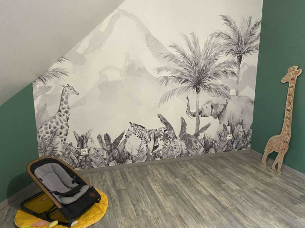 Zwierzęta z dżungli w czerni i bieli