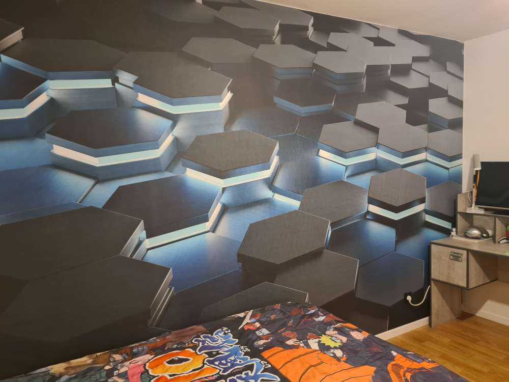 Podświetlane sześciokąty 3D