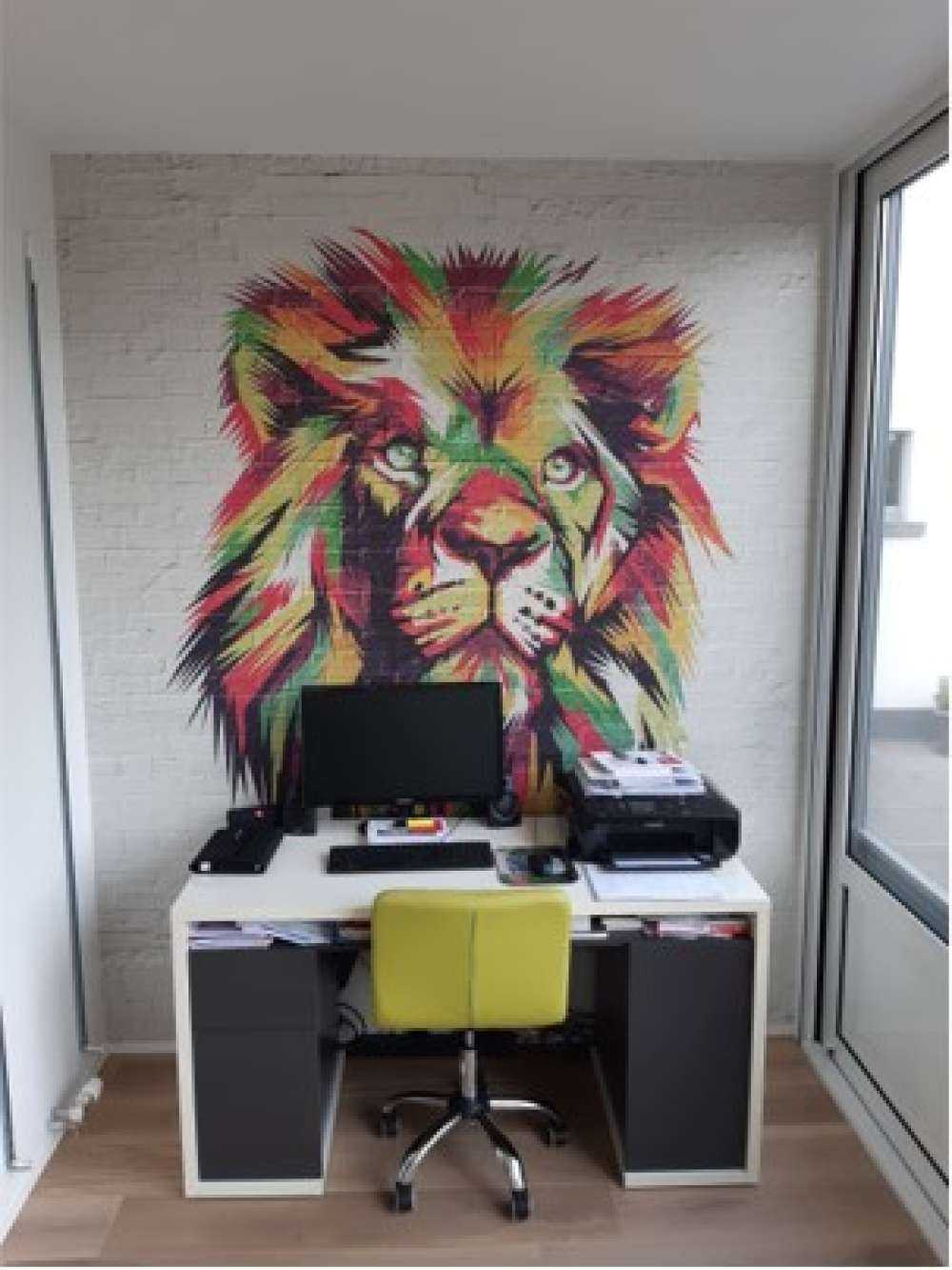 Graffiti przedstawiające lwa