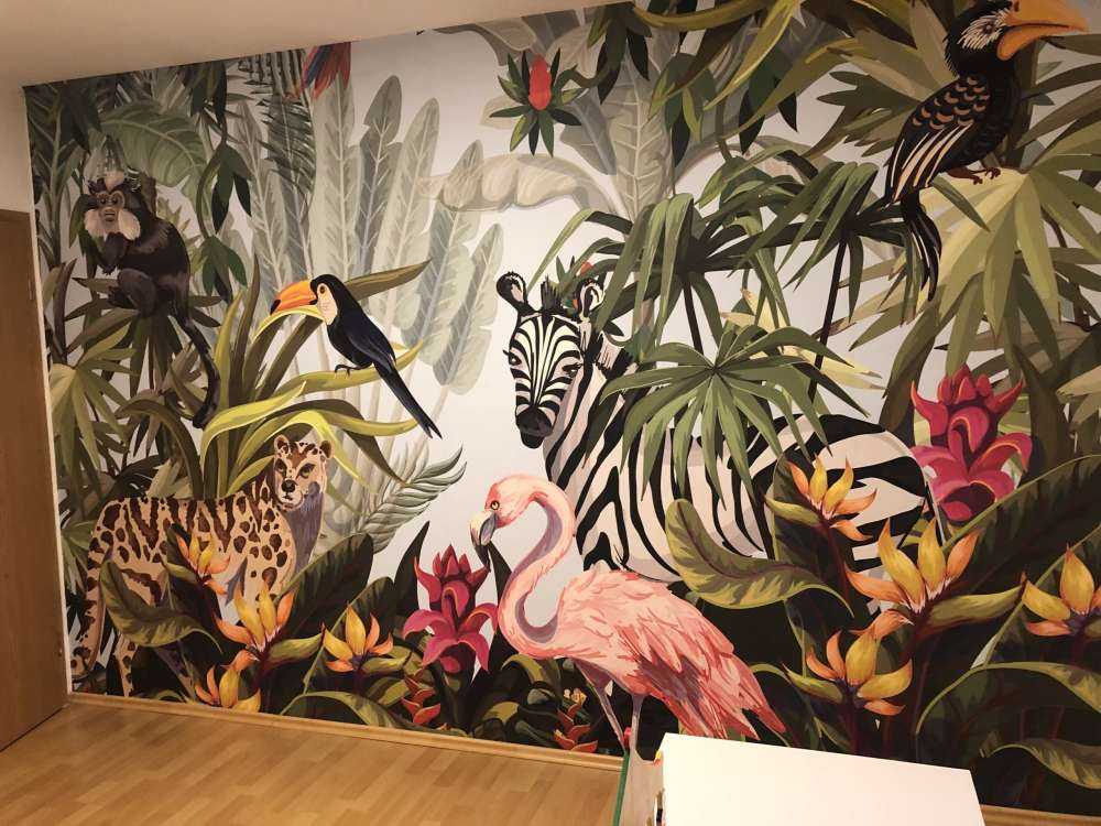 Kolorowa dżungla z zwierzętami