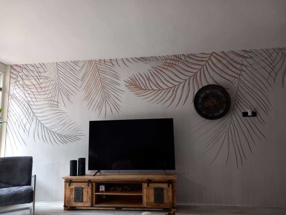 Liście palmy w kolorze beżowym