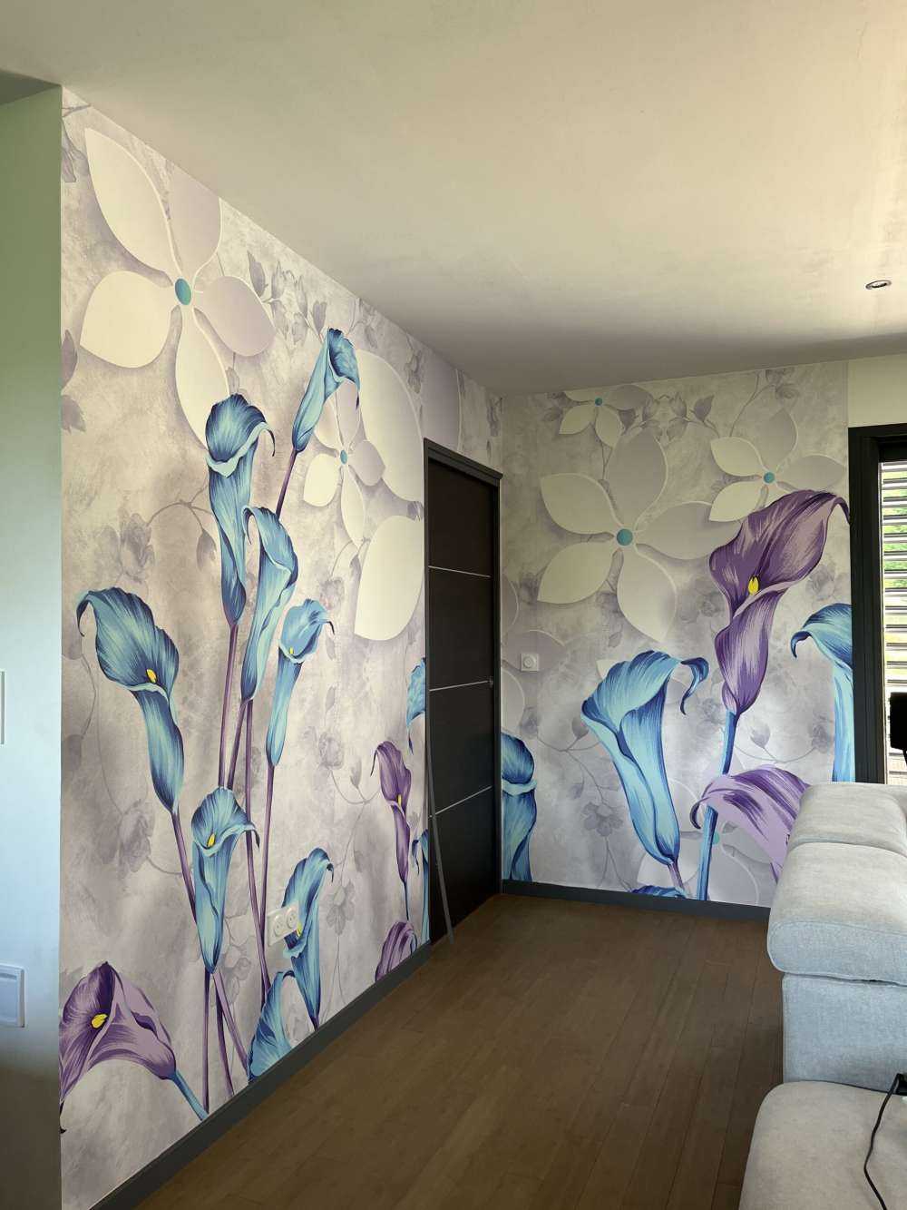 Niebiesko białe kwiaty