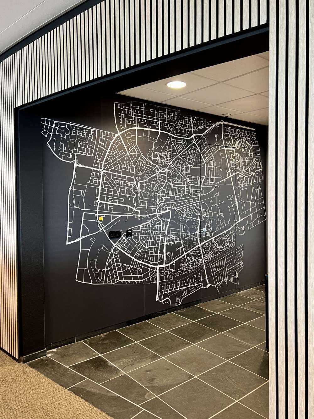 Mapa Leeuwarden, czarna