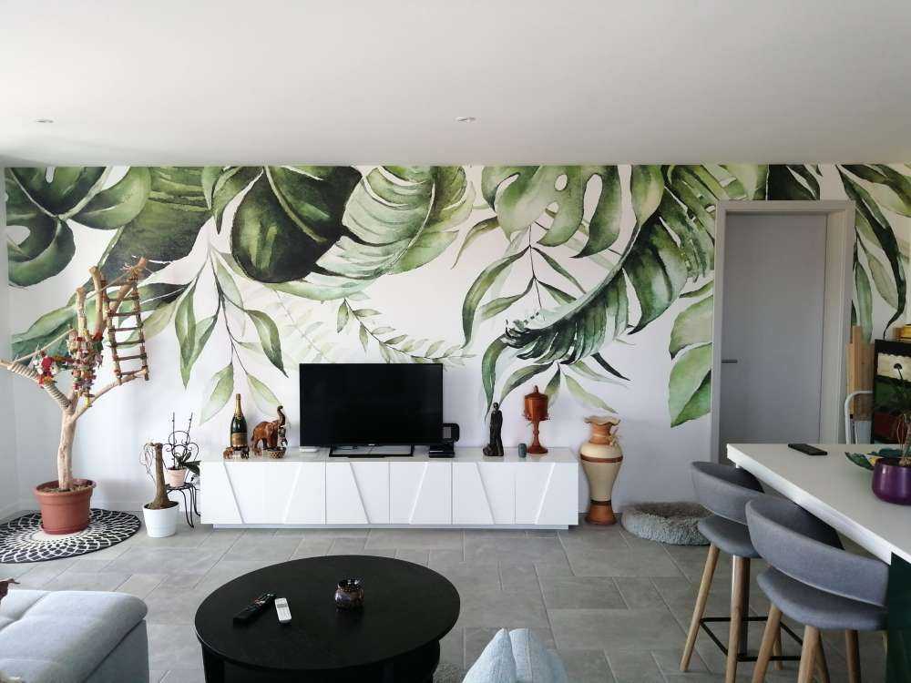 Tropikalne liście akwarelowe