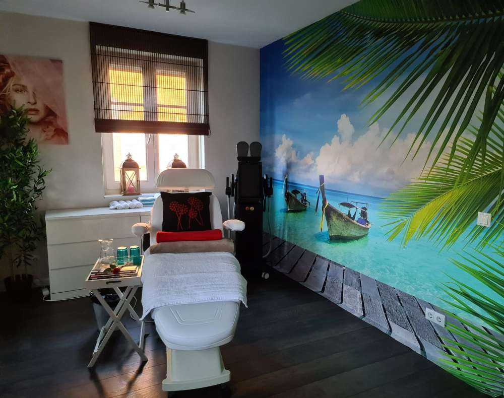 Łódź i drzewo palmowe