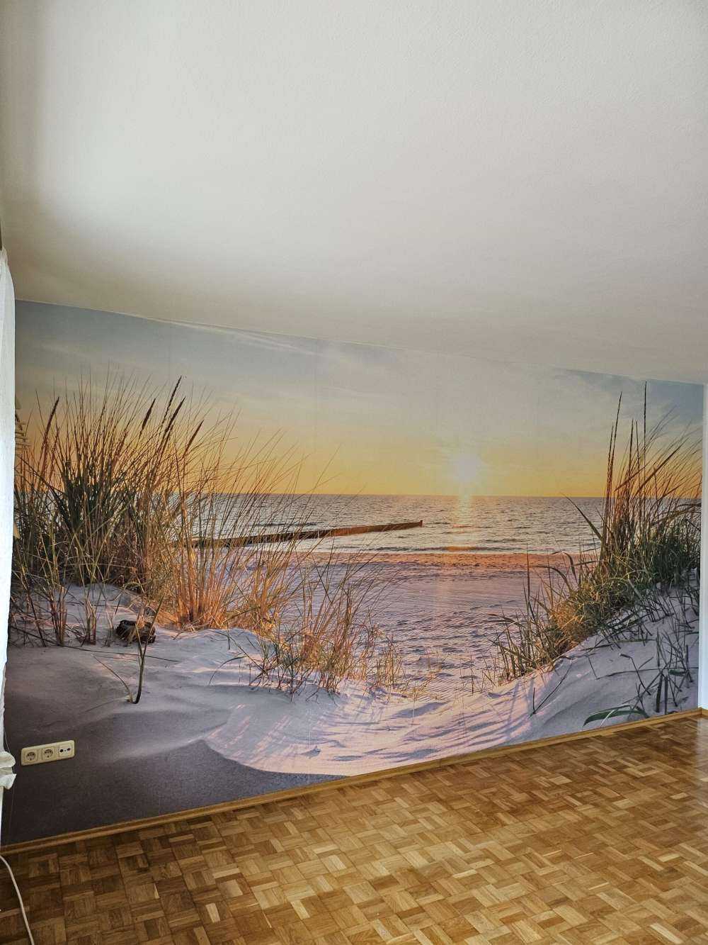 Plaża wydmowa przy zachodzie słońca