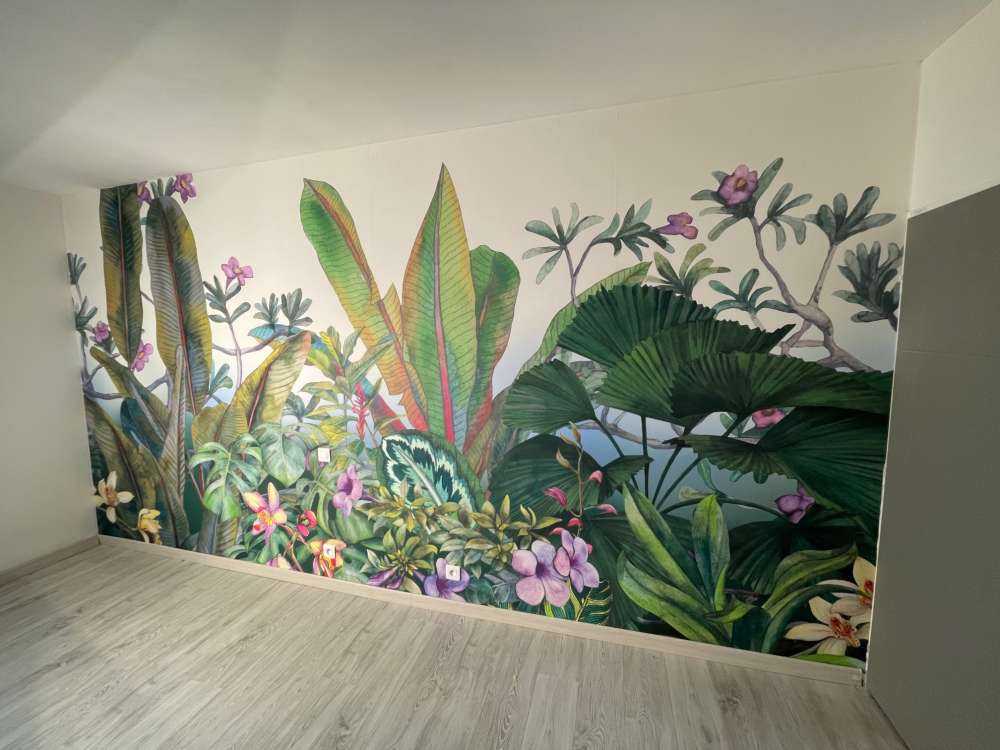 Akwarelowe liście i kwiaty