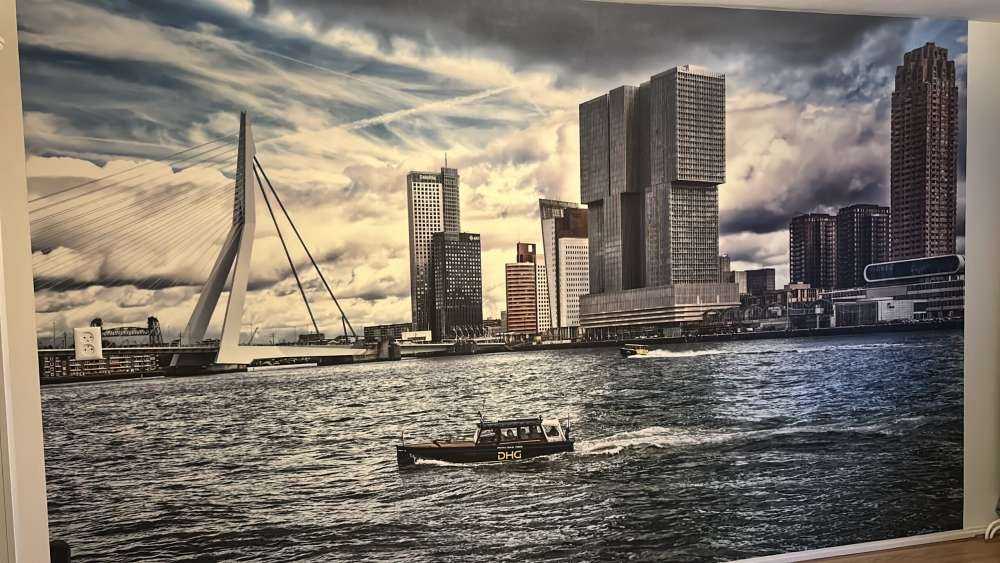 Skyline Rotterdam z widokiem na Kop van Zuid w kolorze 