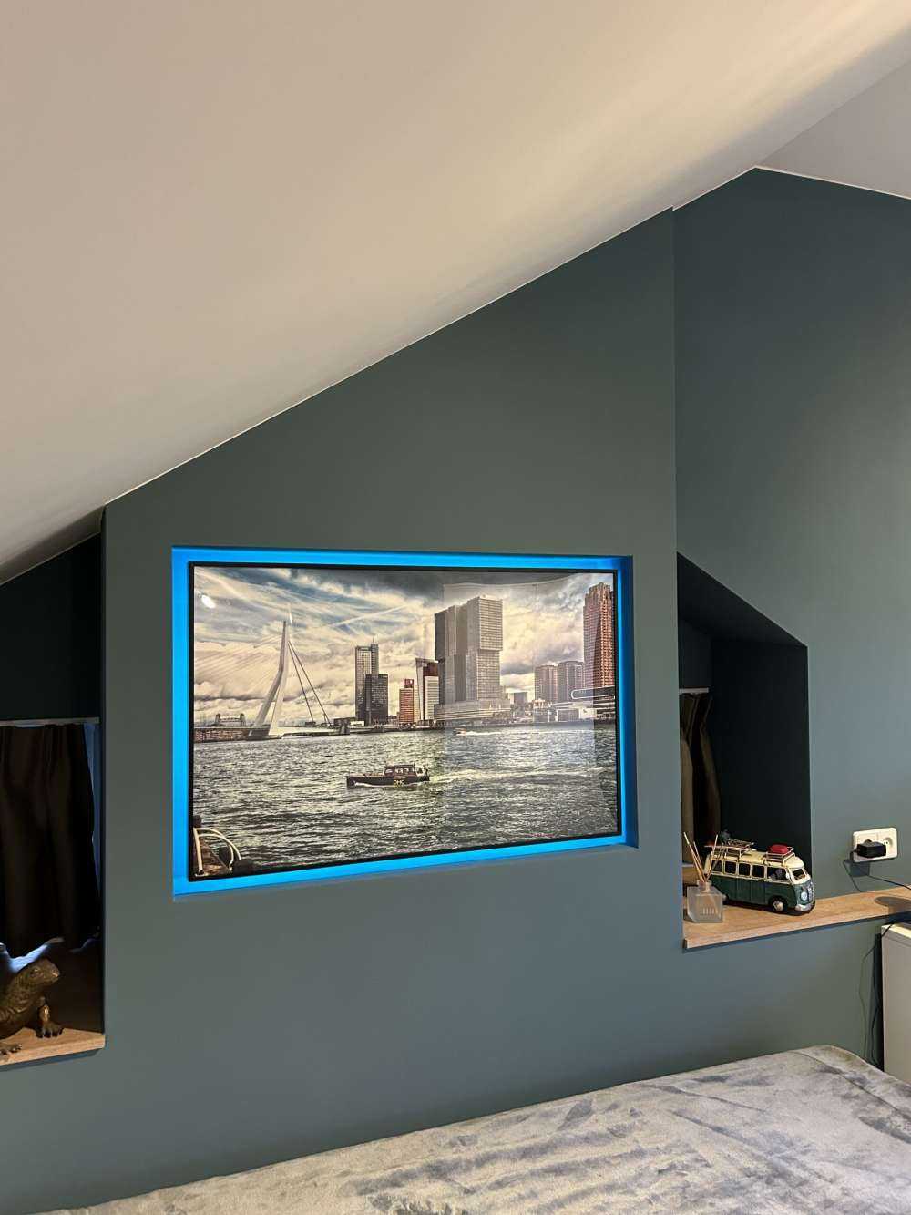 Skyline Rotterdam z widokiem na Kop van Zuid w kolorze 