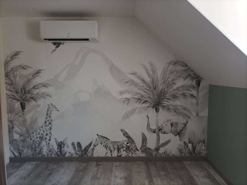 Zwierzęta z dżungli w czerni i bieli