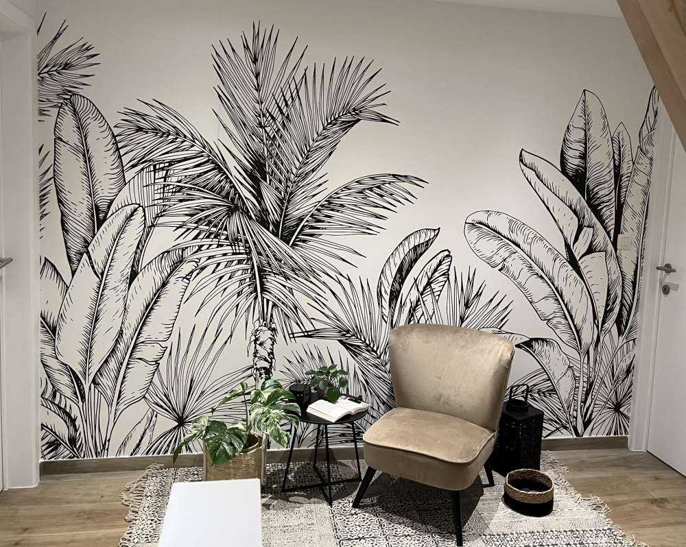 Palmy i liście bananowca