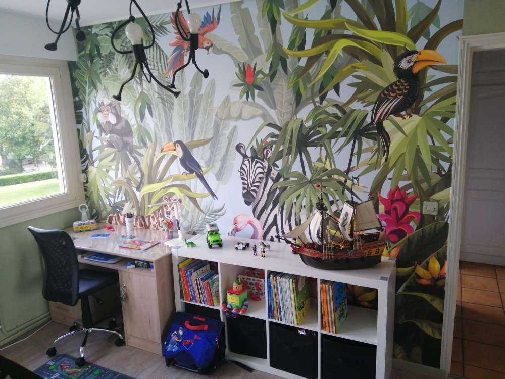 Kolorowa dżungla z zwierzętami