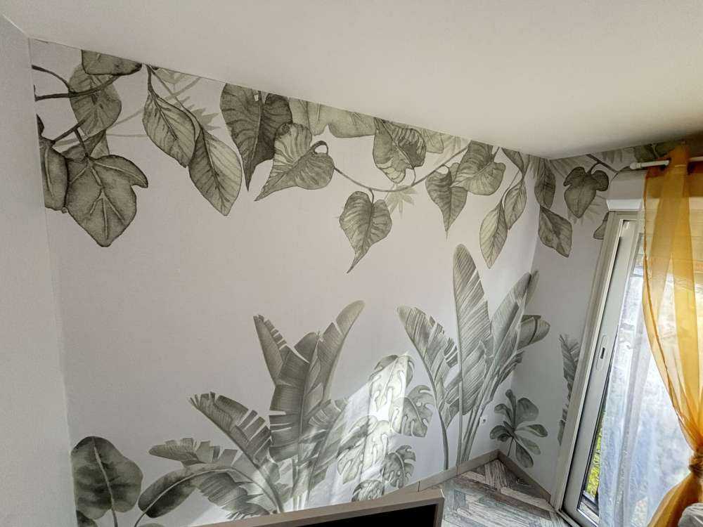 Liście dżungli w kolorze zielonym