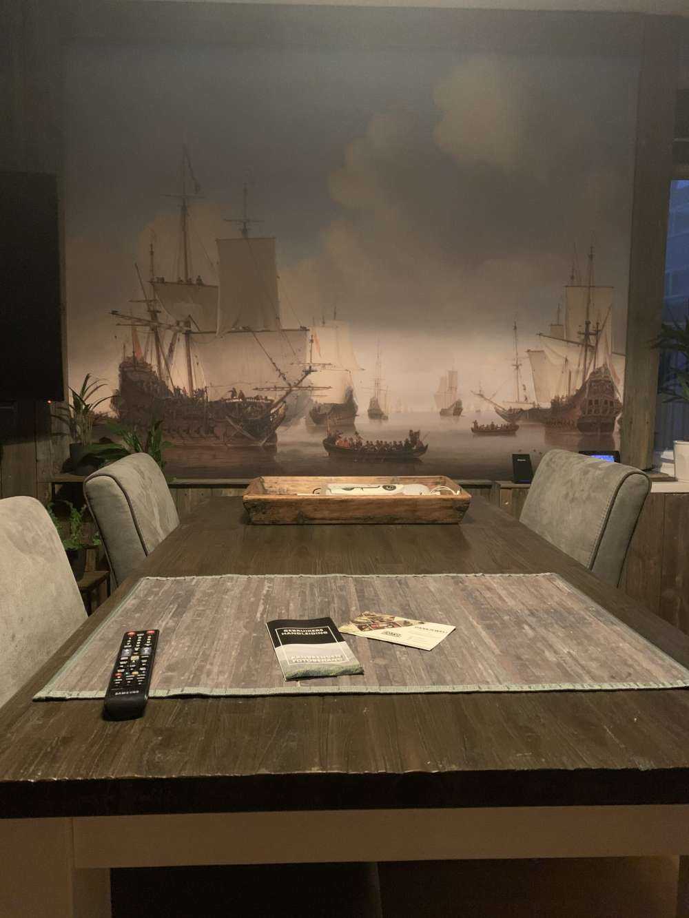 Tapeta fotograficzna Rijksmuseum. Holenderskie statki na spokojnym morzu.