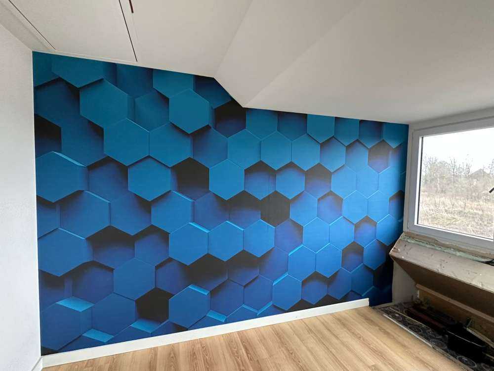 Granatowe sześciokąty