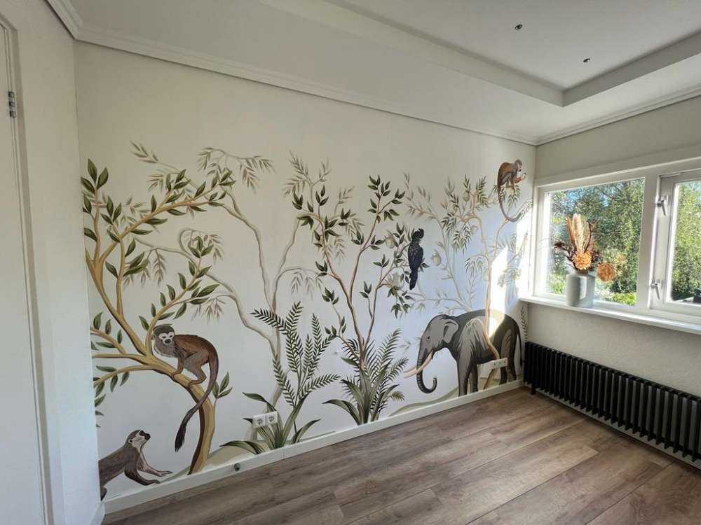 Narysowane zwierzęta w dżungli