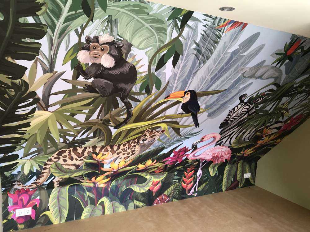 Kolorowa dżungla z zwierzętami