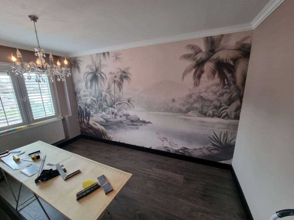 Krajobraz dżungli ze zwierzętami