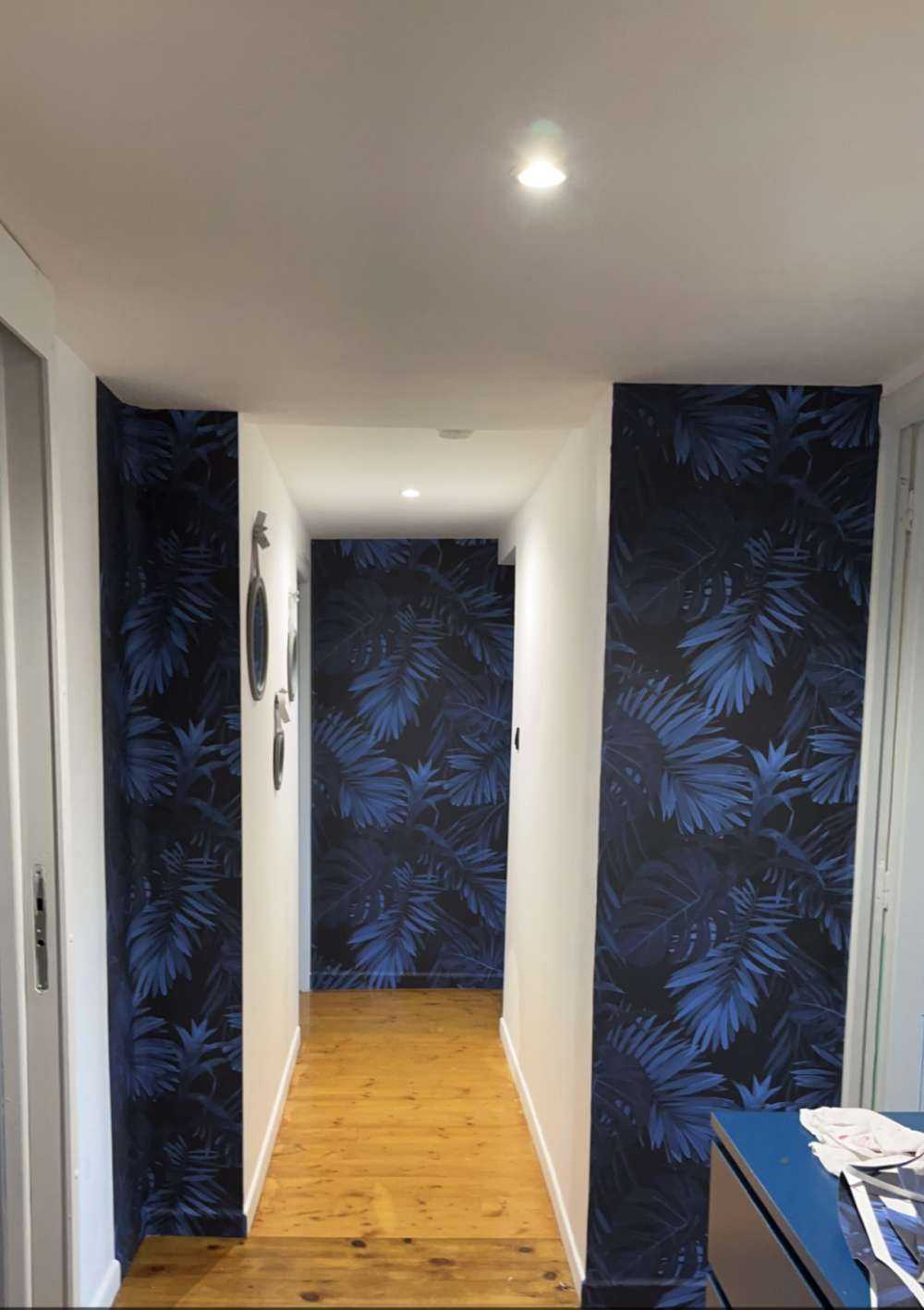 Niebieskie liście tropikalne