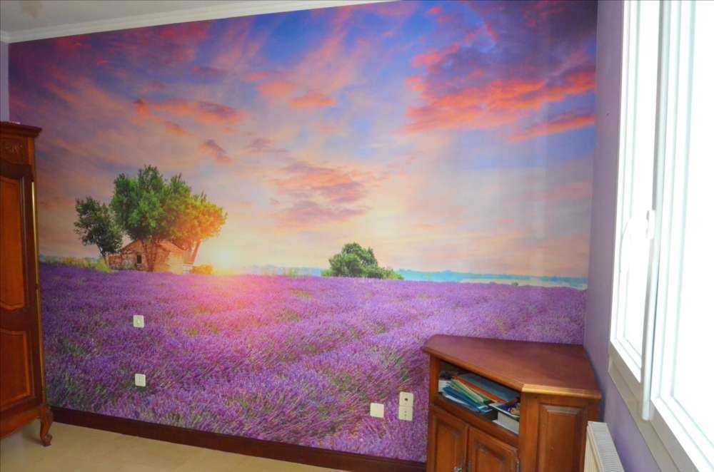 Pole lawendowe podczas wschodu słońca