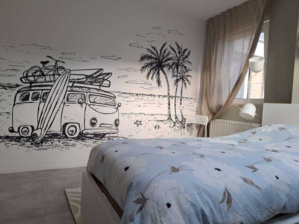 Czarny i biały rysunek plaży