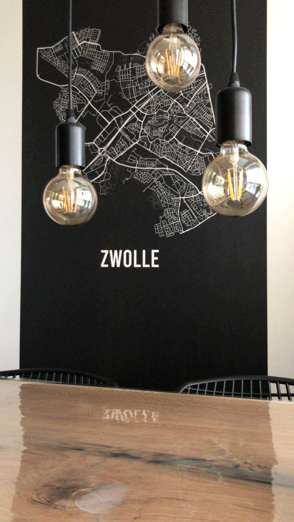 Mapa Zwolle, czarna