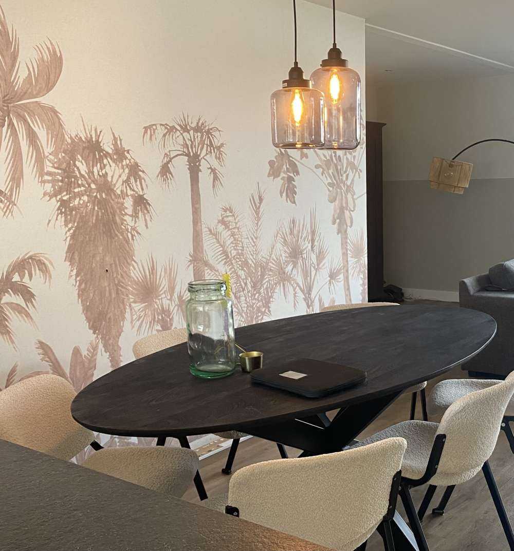 Motyw dżungli w kolorze taupe