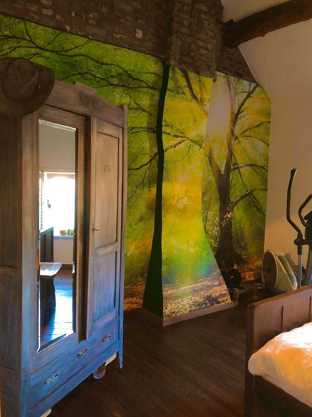 Duże drzewo ze słońcem