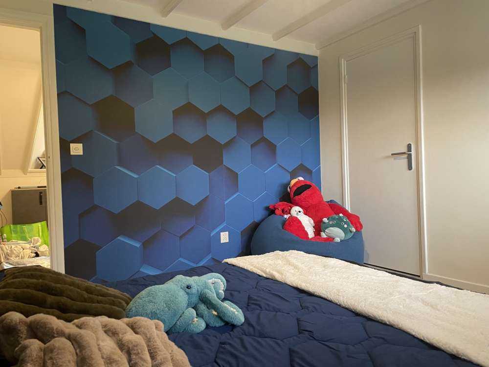 Granatowe sześciokąty