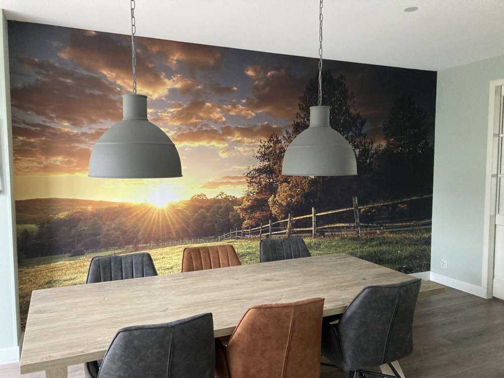 Pastwisko o zachodzie słońca