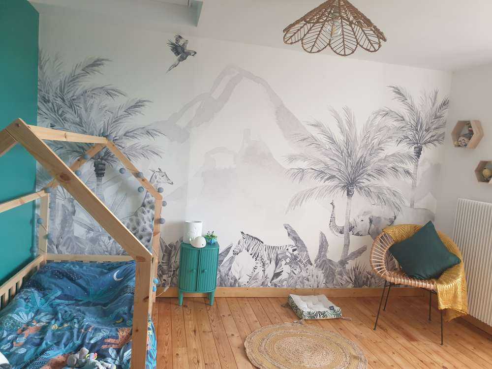 Zwierzęta z dżungli w czerni i bieli