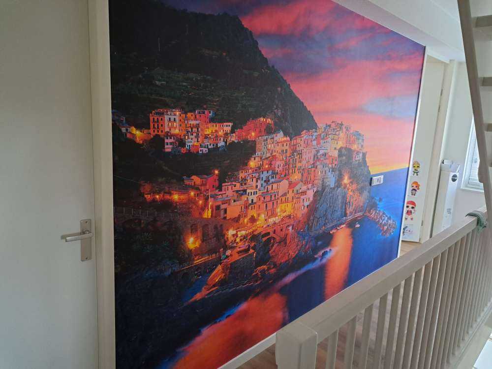 Włoskie miasto o zachodzie słońca