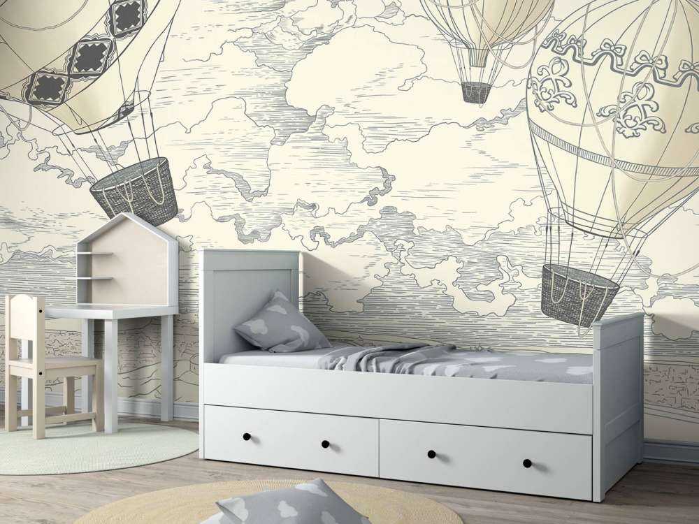 Białe nowoczesne balony na gorące powietrze