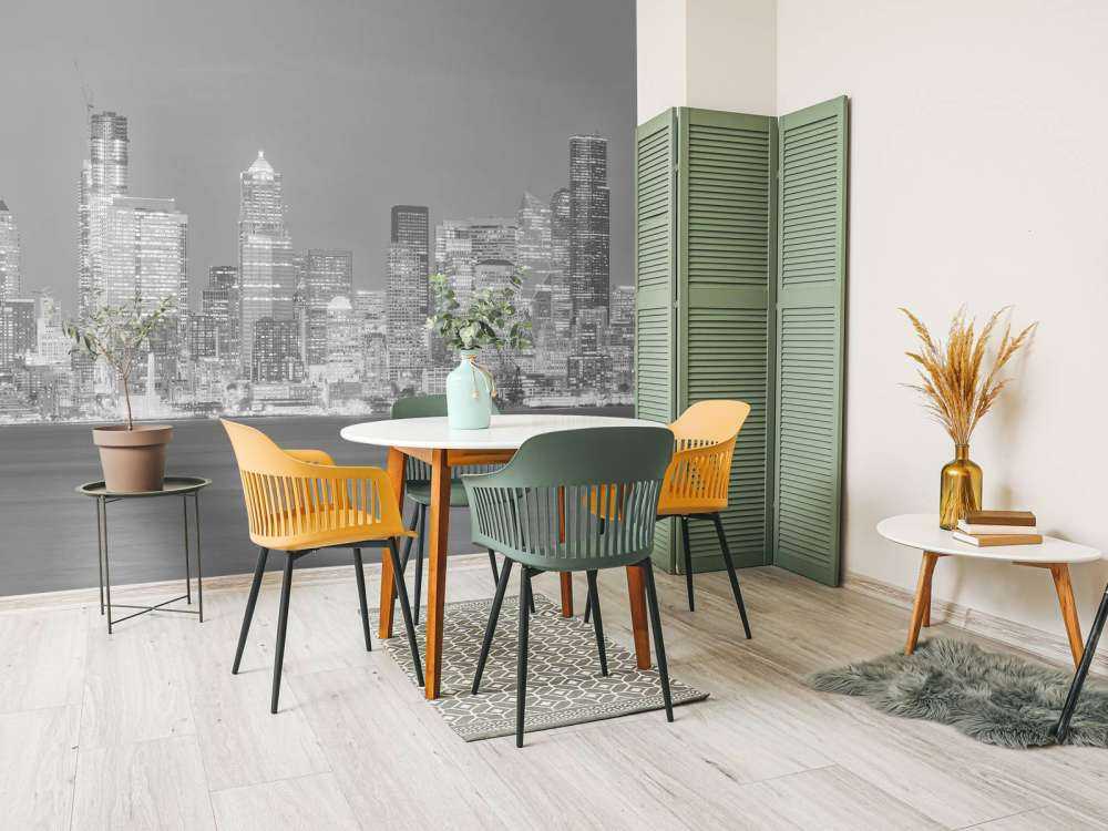 Skyline Seattle w czerni i bieli