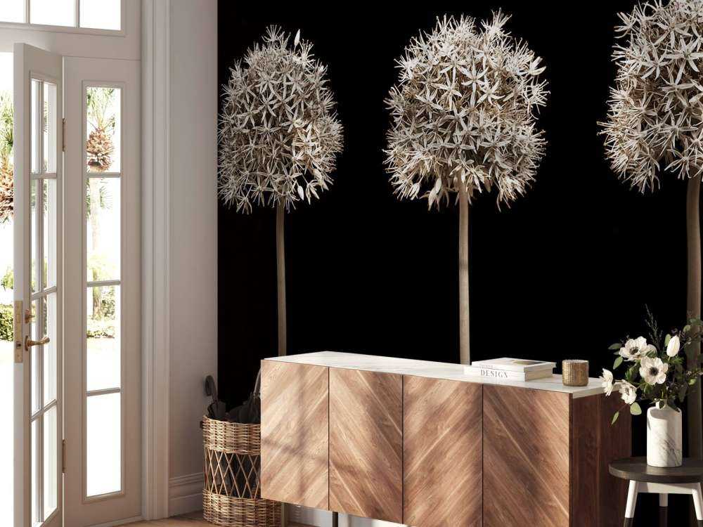 Trzy kwiaty alg w rzędzie