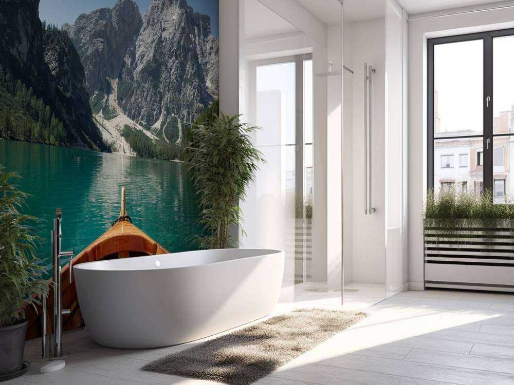 Lago di Braies z łodzi