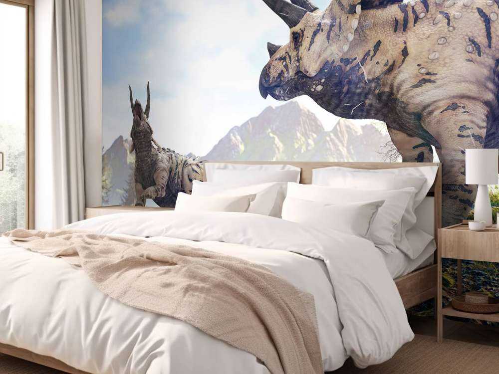 Dinozaury spacerujące po przyrodzie