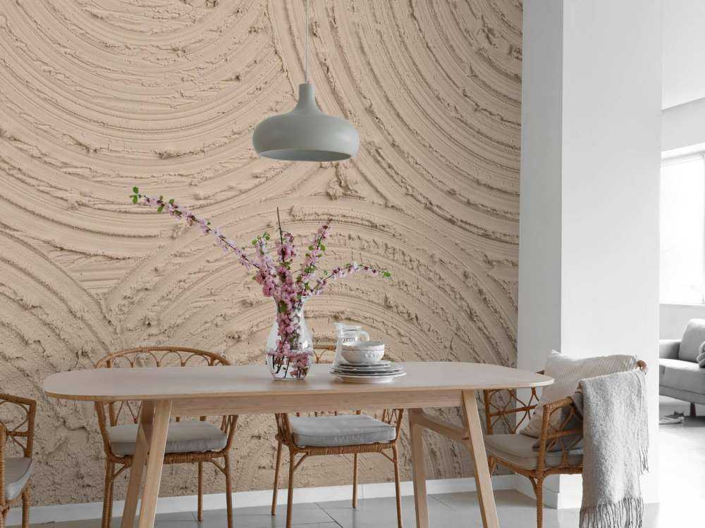 Kręgi Zen struktura surowa w kolorze taupe