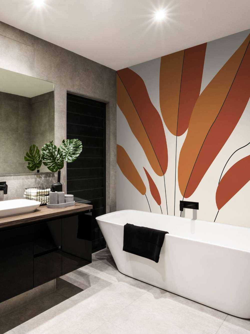 Minimalistyczna czerwona roślina