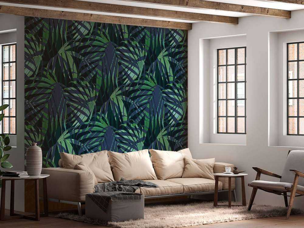 Zielone liście palmy