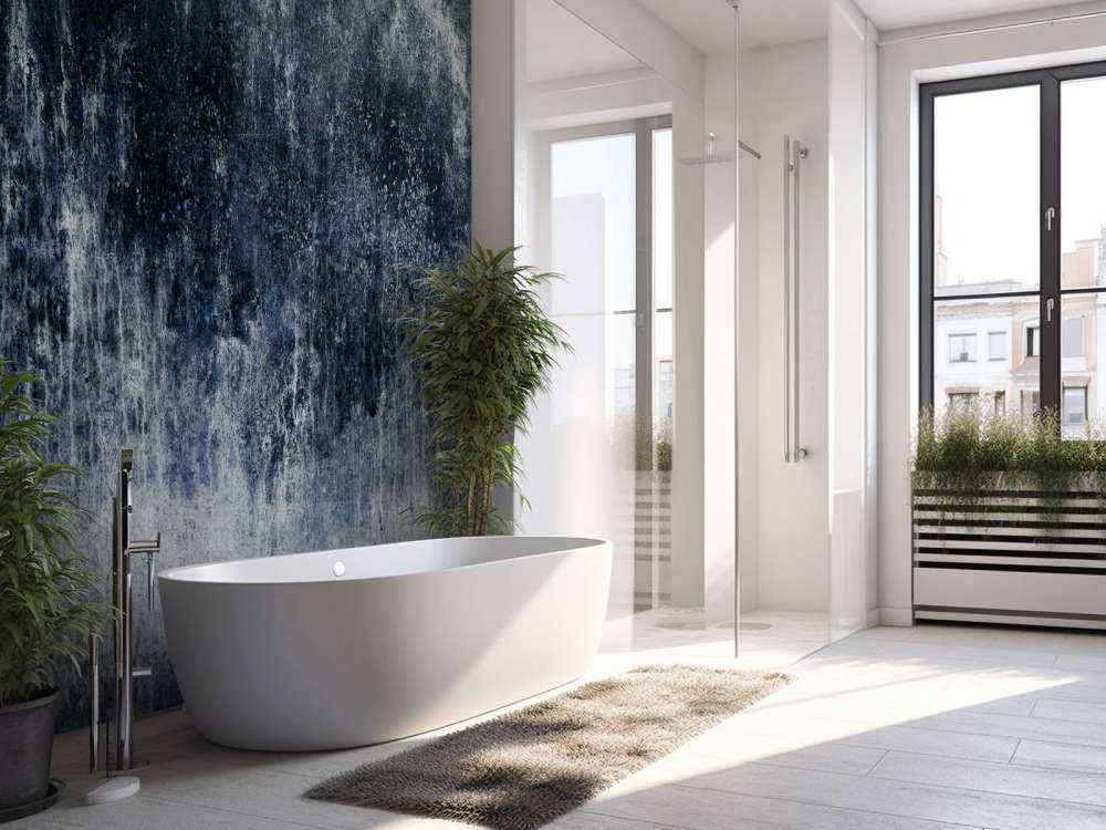 Stara, zwietrzała niebieska ściana