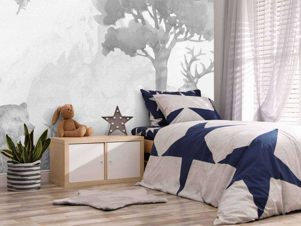 Zwierzęta leśne w czerni i bieli