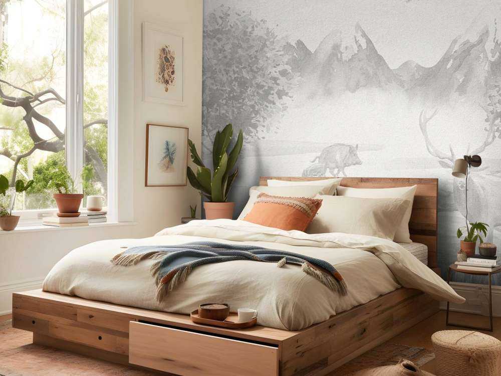 Zwierzęta leśne w odcieniach szarości