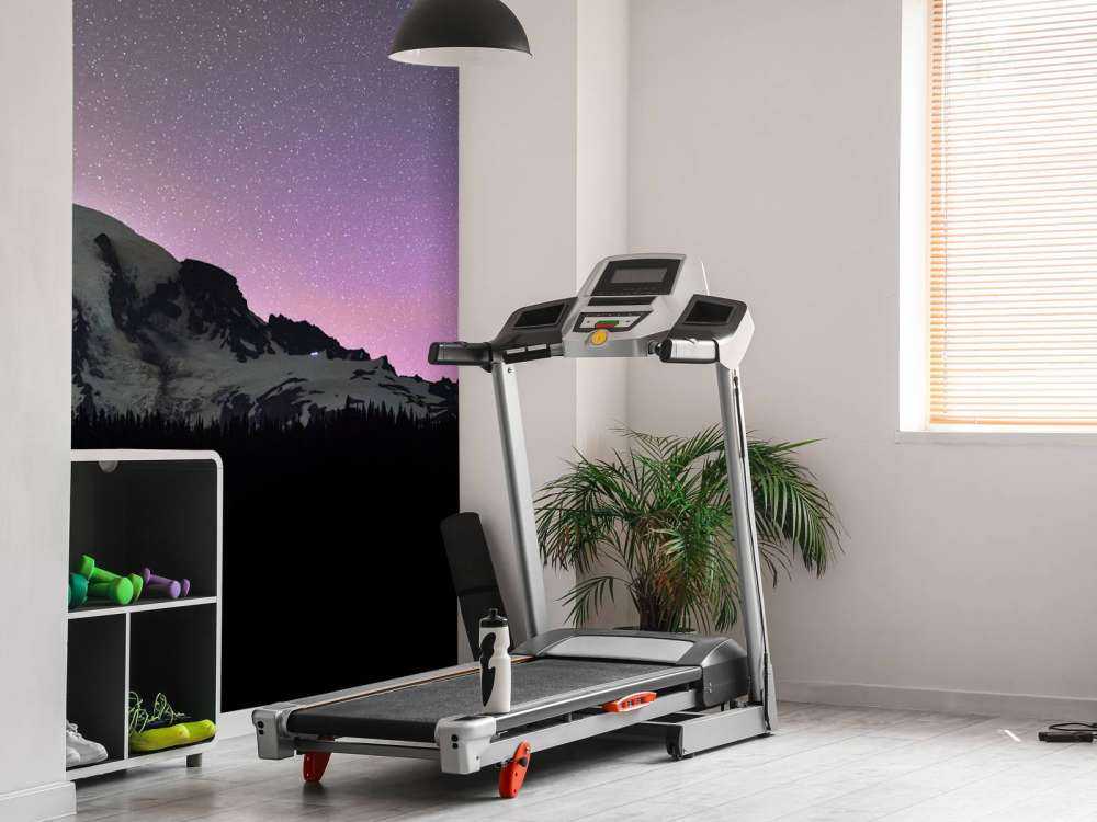 Góra Rainier z północnymi światłami