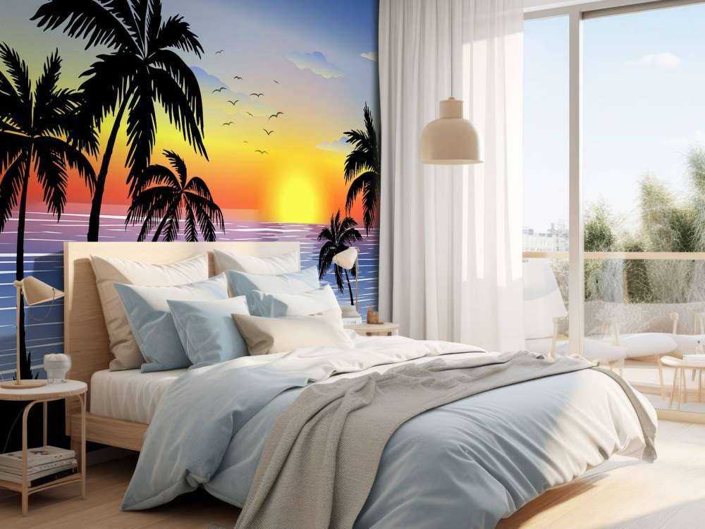 Niebieski, pomarańczowy zachód słońca