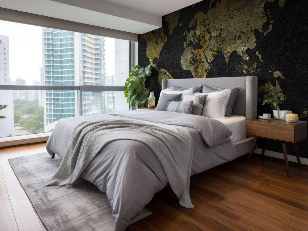 Mapa świata z teksturą złoto-zieloną