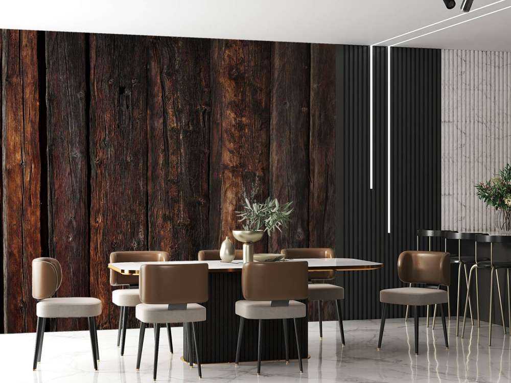 Ciemne pionowe drewno