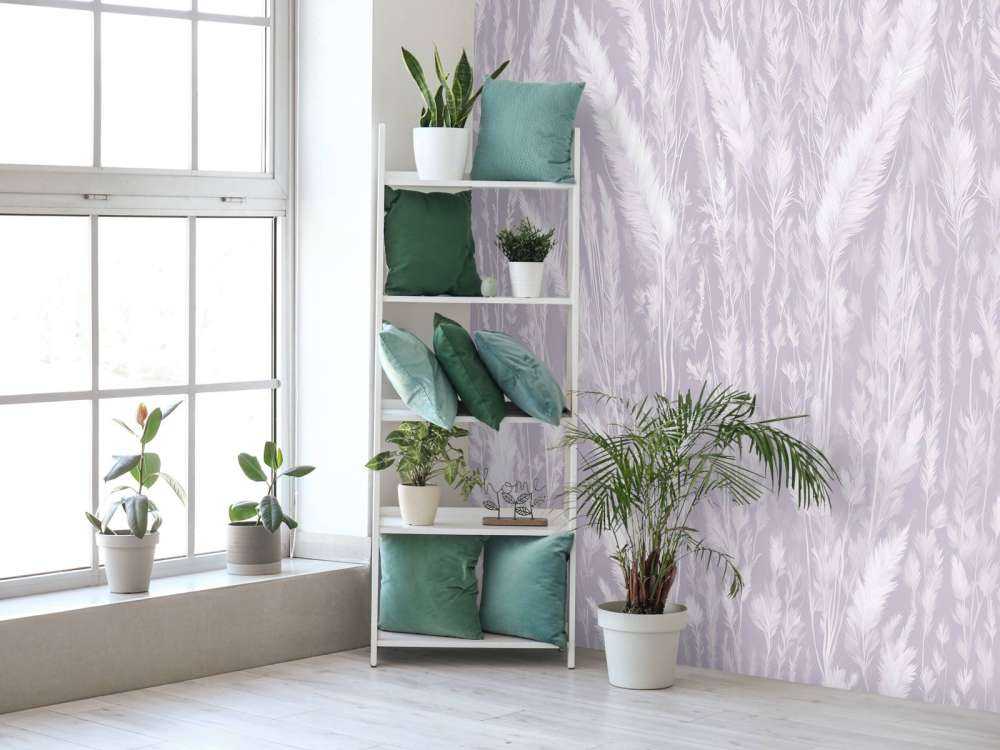 Ściana traw polowych - fioletowa