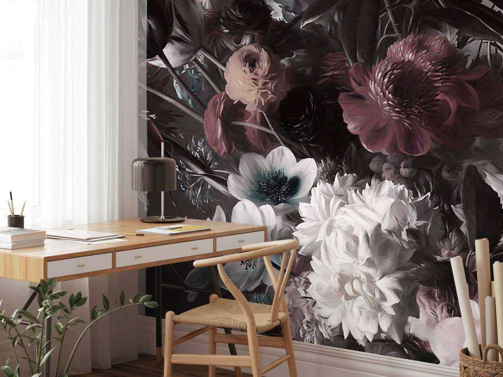 Duży bukiet z anemonami pomarańczowymi